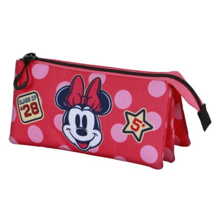 Disney Minnie Mouse Class Estuche Portatodo Triple, Rosa