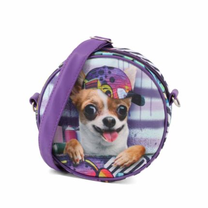 Karactermania Krazymals Chihuahua Bolso Bandolera Redondo, Lila